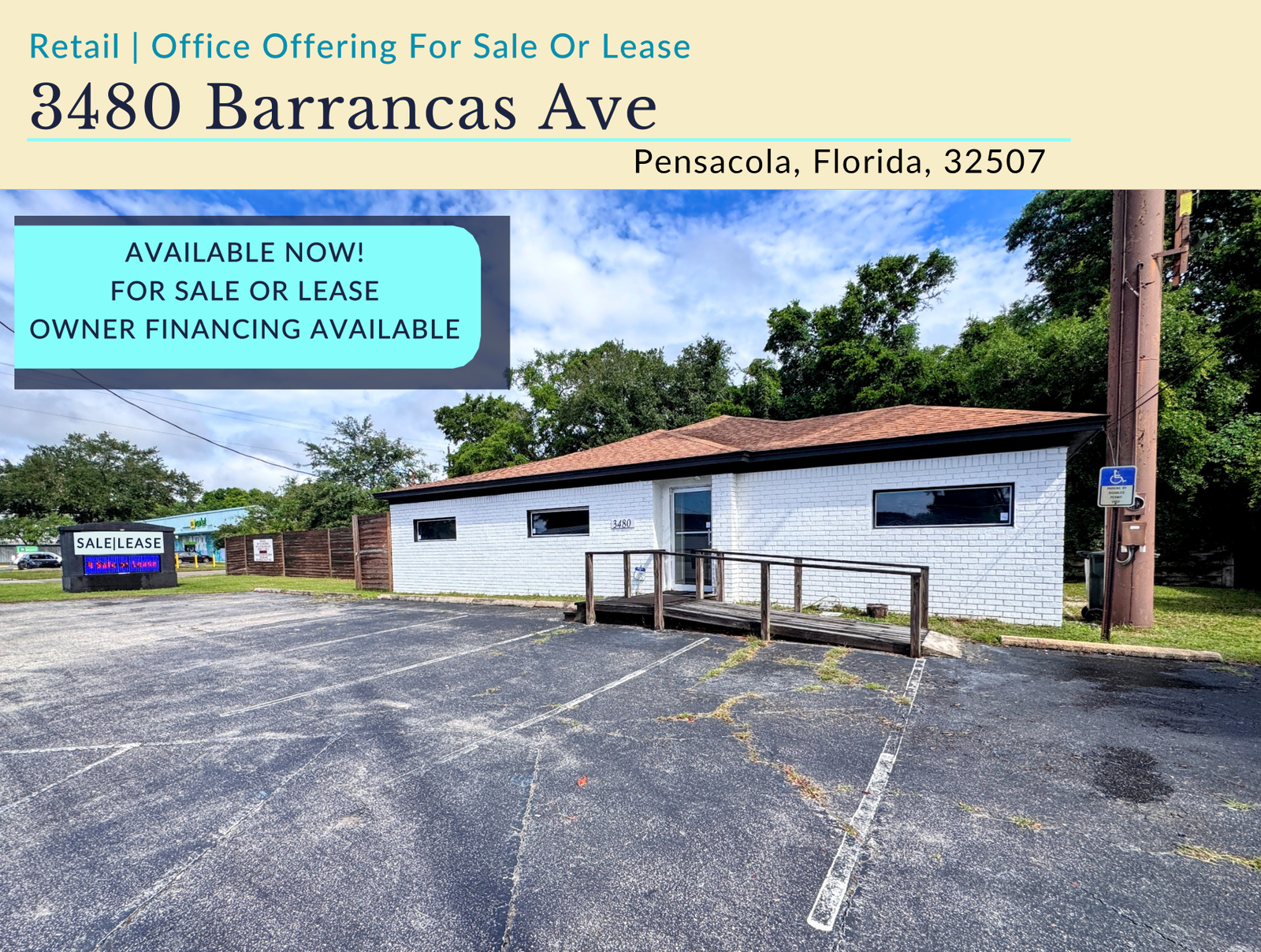 3480 Barrancas Avenue, Pensacola, FL For Sale or Lease